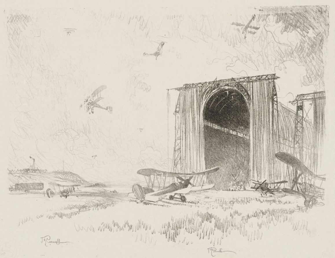 Joseph Pennell — English War Work:  The Balloon-Shed