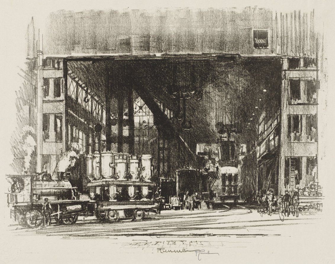 Joseph Pennell — English War Work:  The Urns, Casting Big Shells