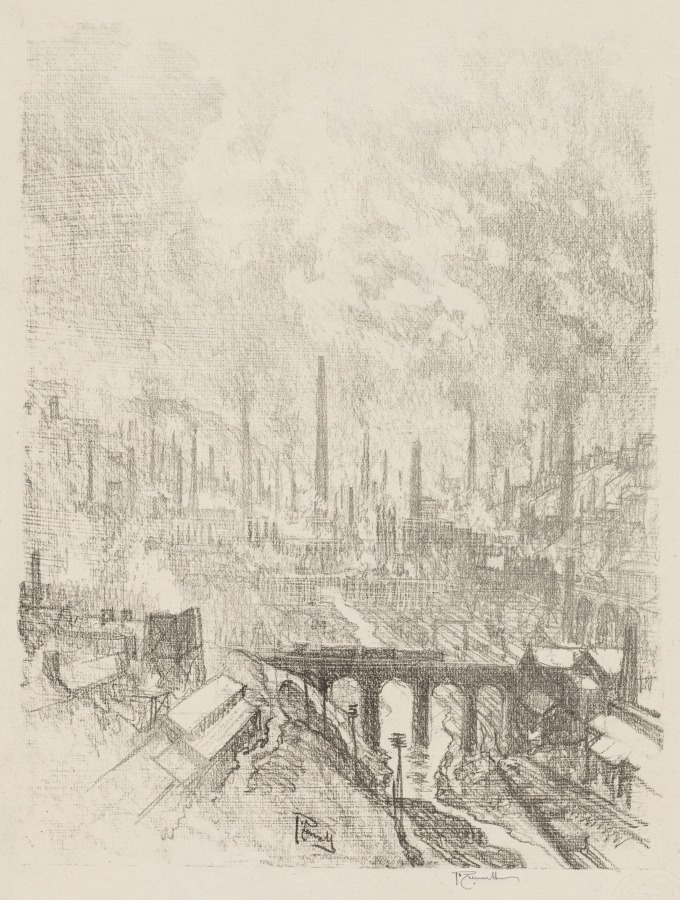 Joseph Pennell — English War Work:  Munitions City, No. 1