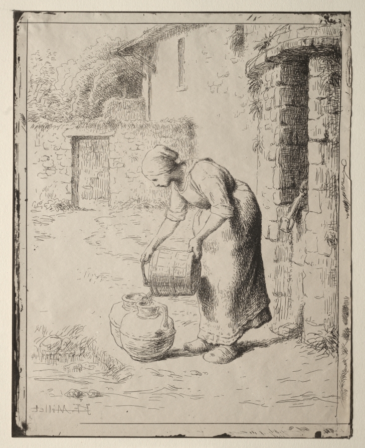 Jean-François Millet — A Woman Emptying a Bucket