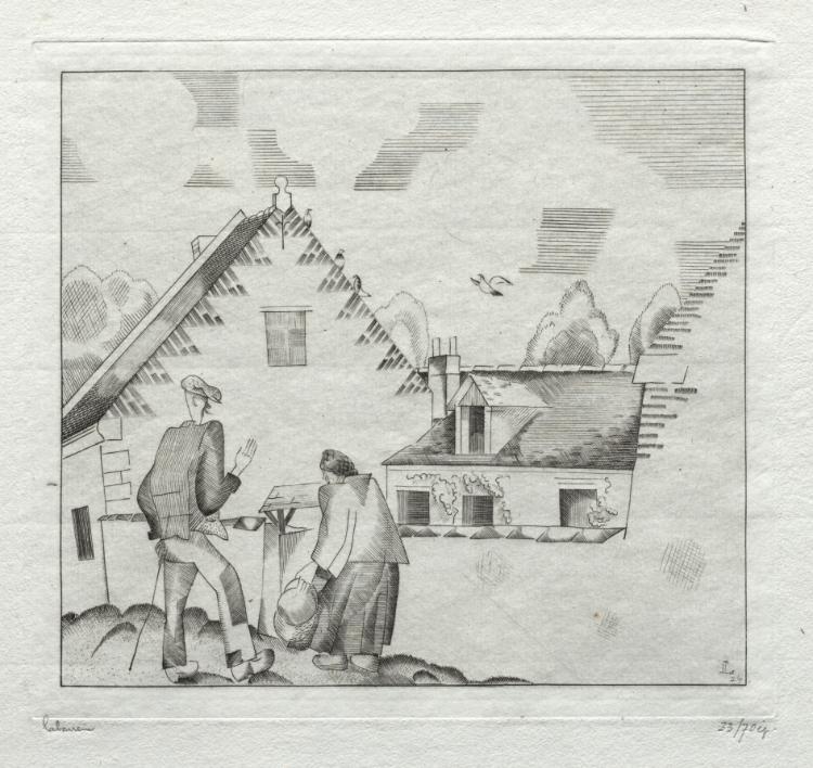 Jean-Émile Laboureur — Villagers, Chatting