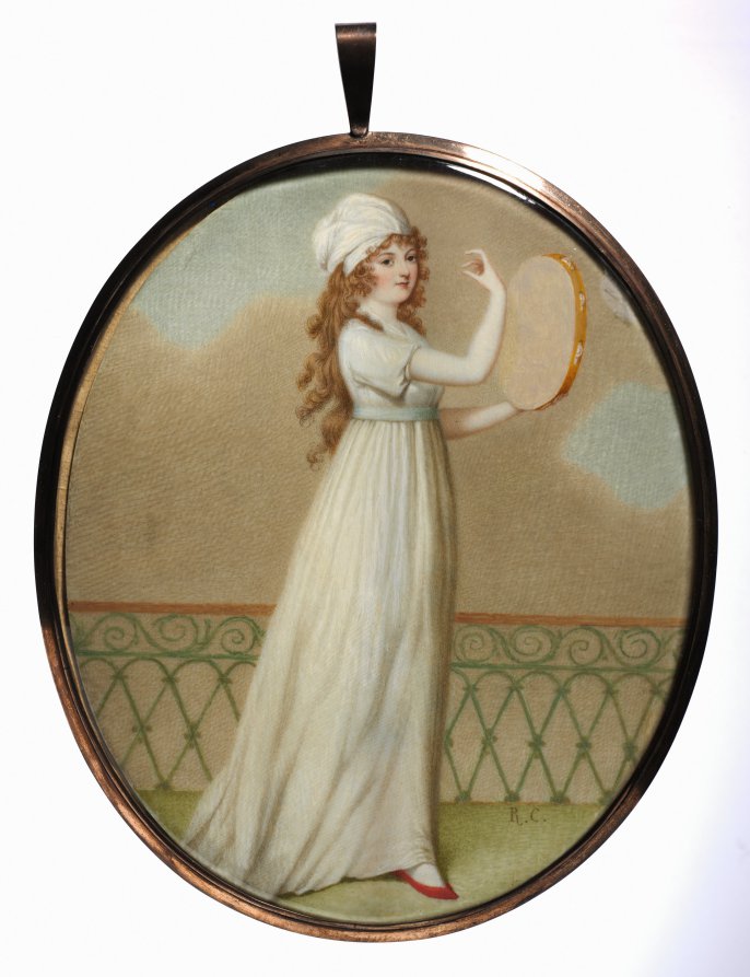Unknown Artist — Woman with a Tambourine, in Neoclassical Costume