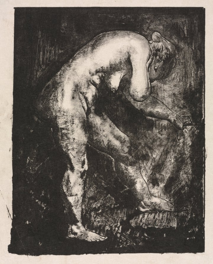 George Bellows — Standing Nude Bending Forward, third state
