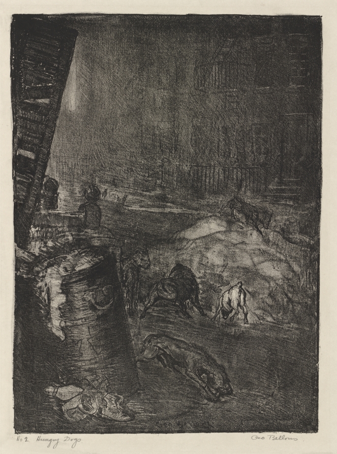 George Bellows — Hungry Dogs, Second Stone, second state