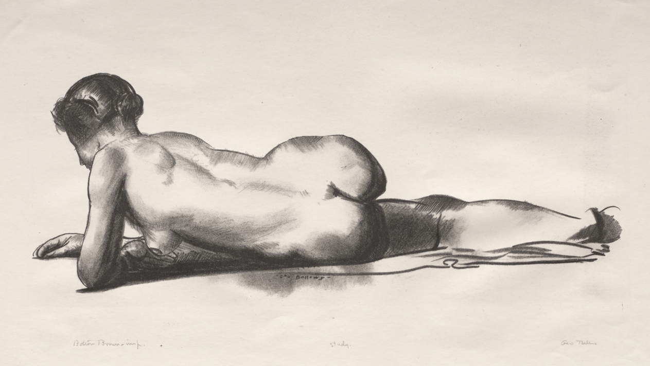 George Bellows — Nude Study, Woman Lying Prone
