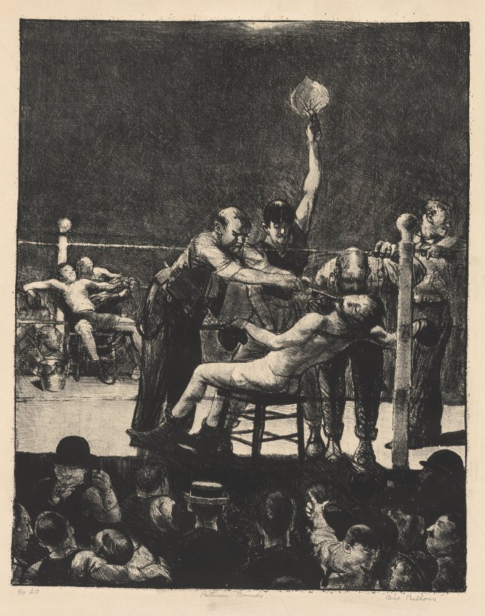 George Bellows — Between Rounds, Small, Second Stone