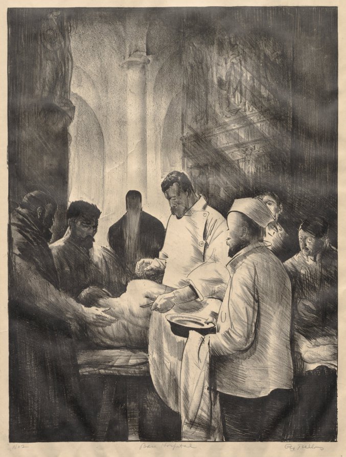 George Bellows — War Series:  Base Hospital, Second Stone