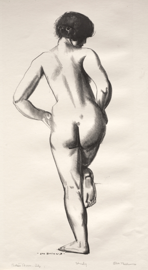 George Bellows — Nude Study, Girl Standing on One Foot