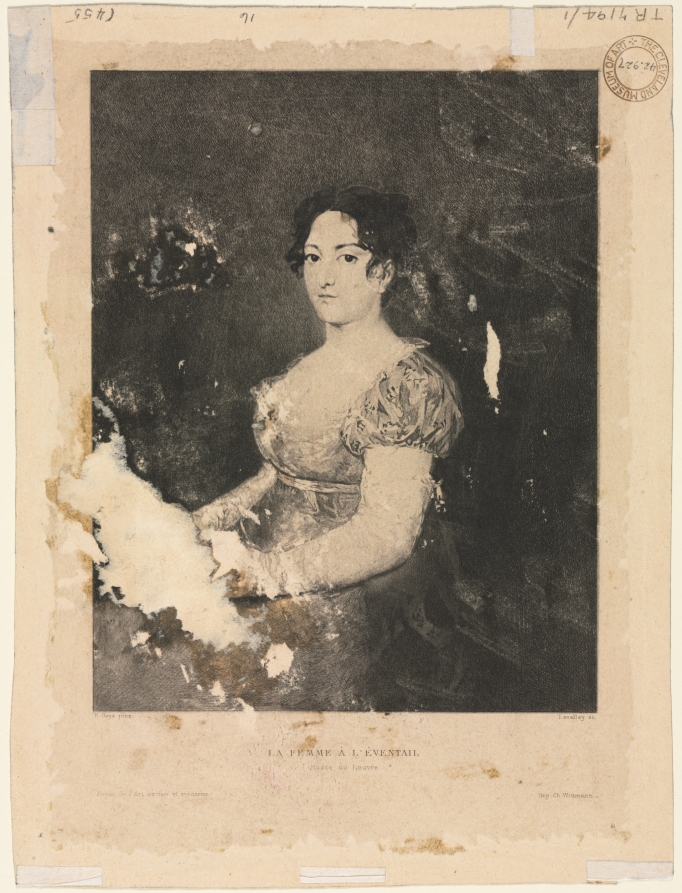 Alexander Claude Louis Lavalley — La femme à l'éventail, after Goya (verso)