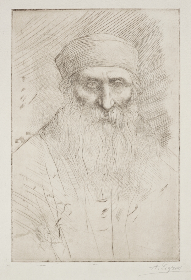 Alphonse Legros — Head of a Man with a Long Beard