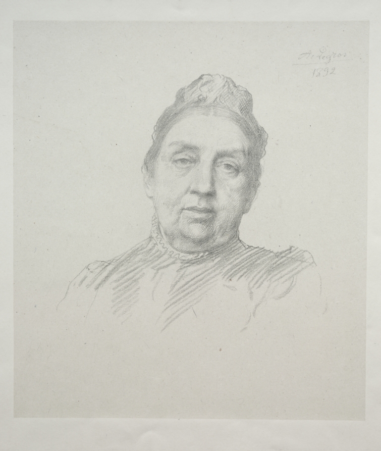 Alphonse Legros — Portrait of Madame Kemp, Front View (3rd Plate)
