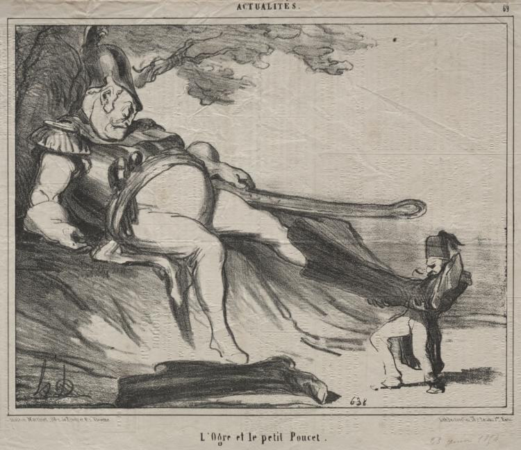 Honoré Daumier — The ogre and his little Tom Thumb