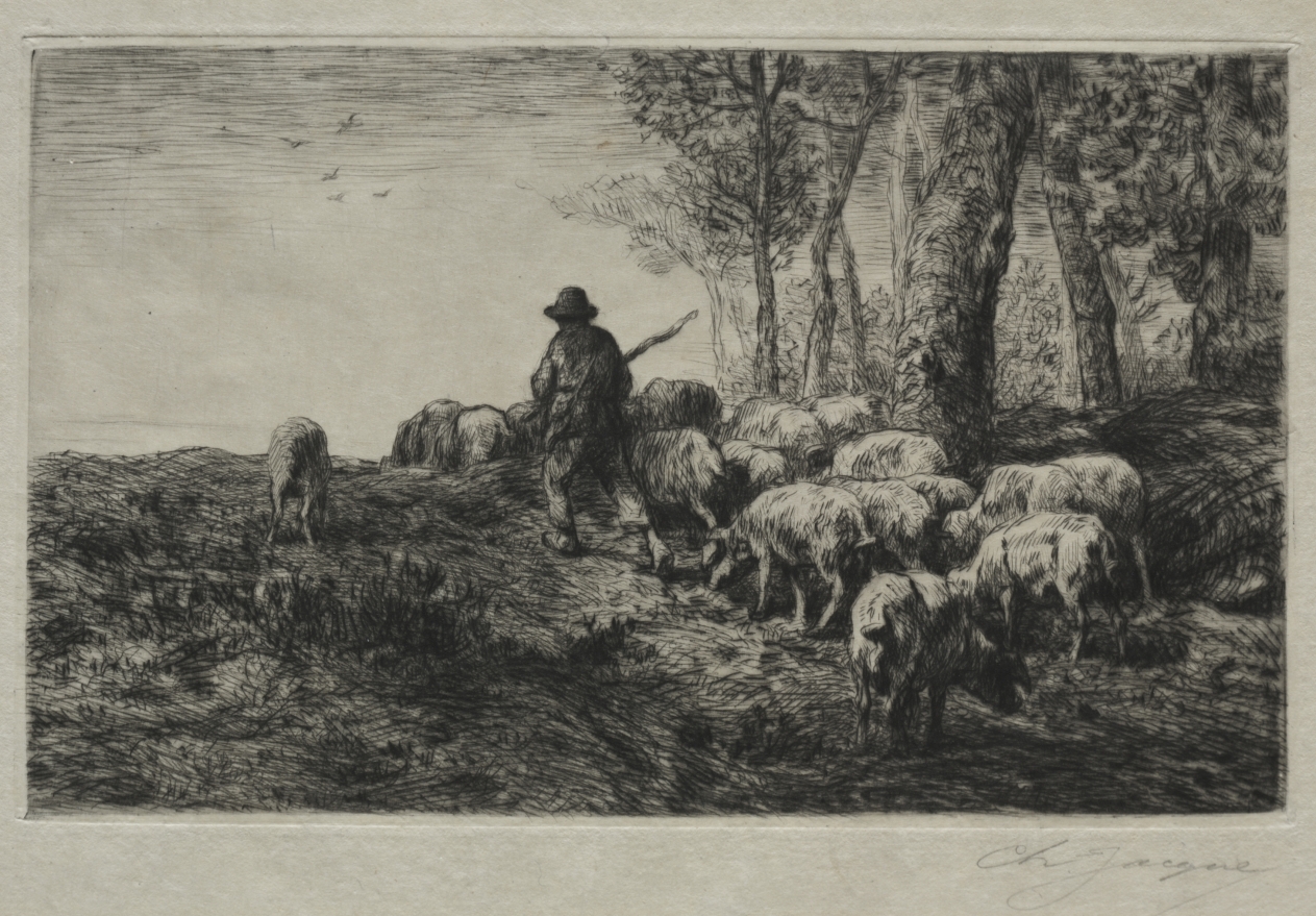 Charles-Émile Jacque — A herd of swine