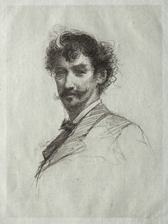 James McNeill Whistler with White Lock and Monocle