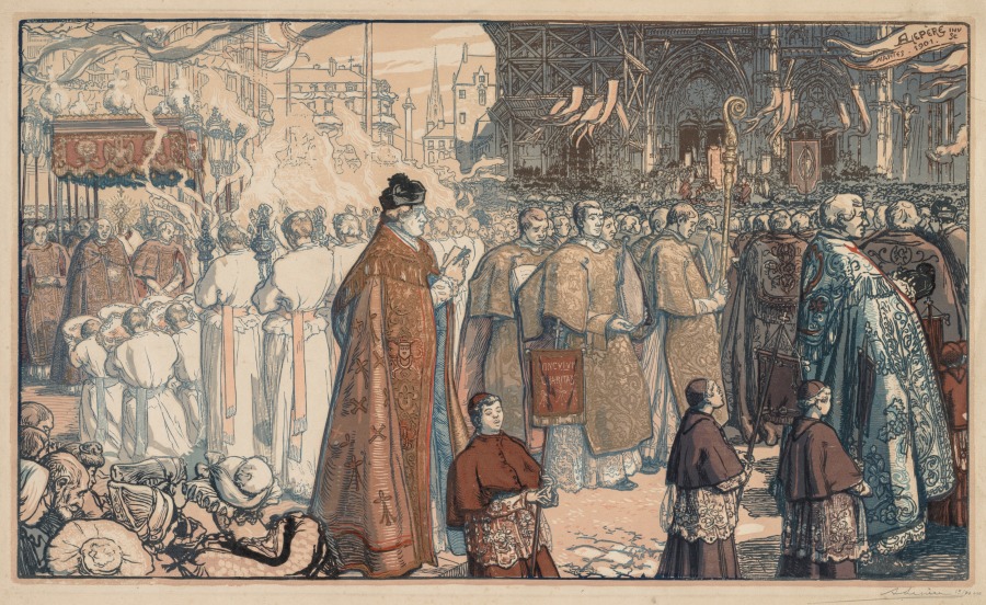 Auguste Louis Lepère — La Procession de la Fête-Dieu à Nantes