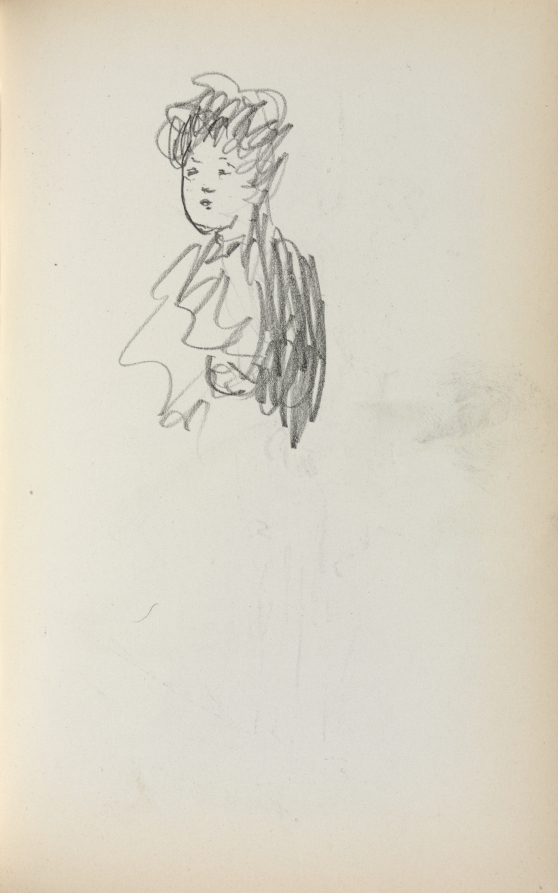 Maurice Prendergast — Italian Sketchbook: Woman, bust length (page 127)