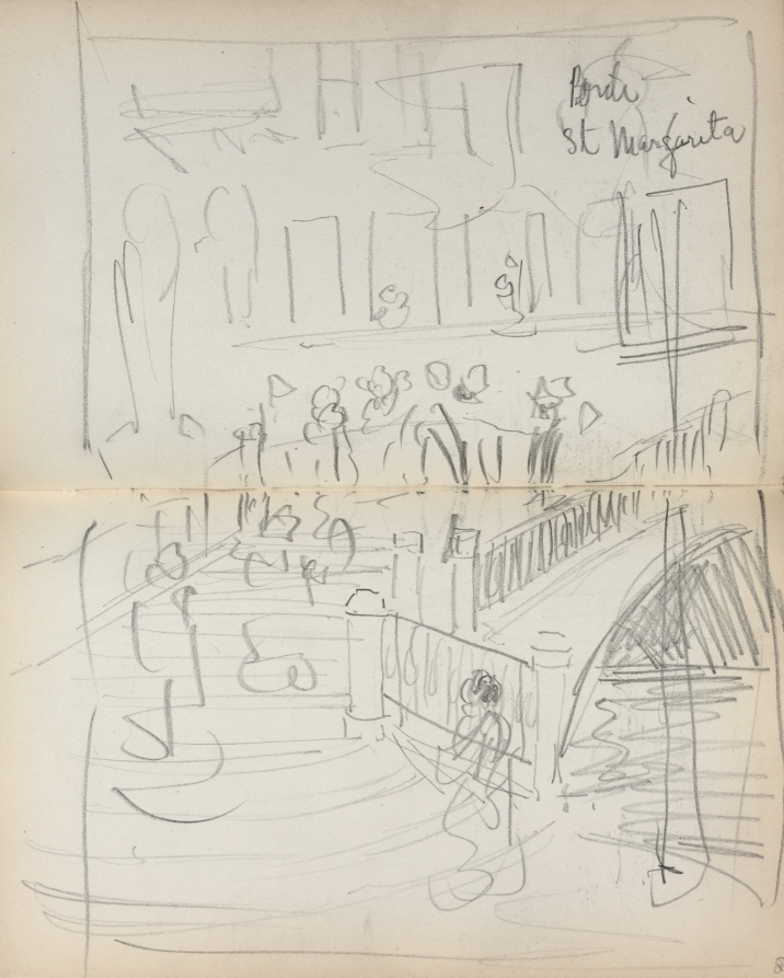 Maurice Prendergast — Italian Sketchbook: Bridge St. Margarita (page 67 & 68)