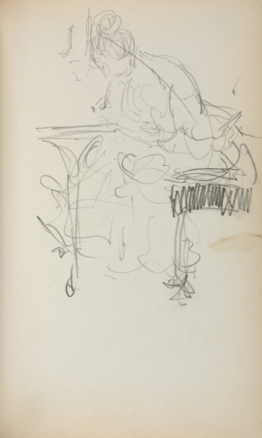 Maurice Prendergast — Italian Sketchbook: Seated Woman Sewing (page 153)