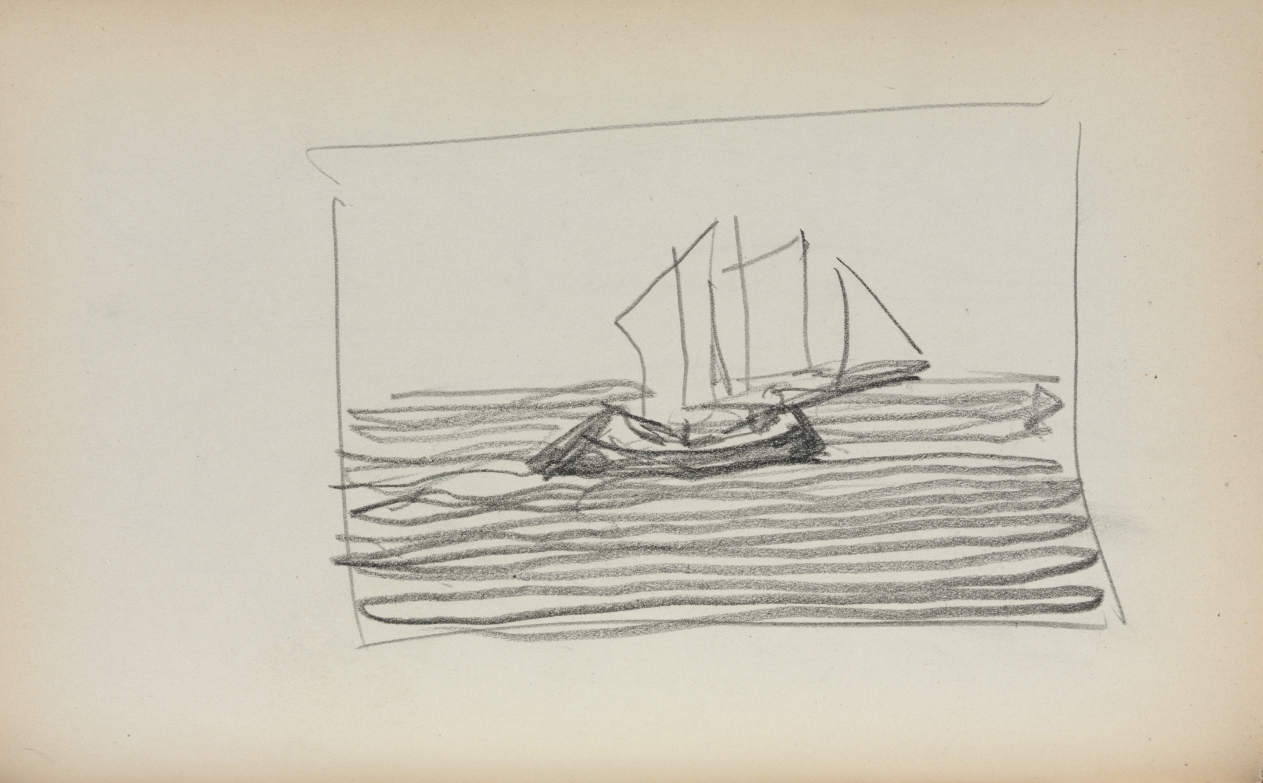 Maurice Prendergast — Italian Sketchbook: Sailboat (page 75)