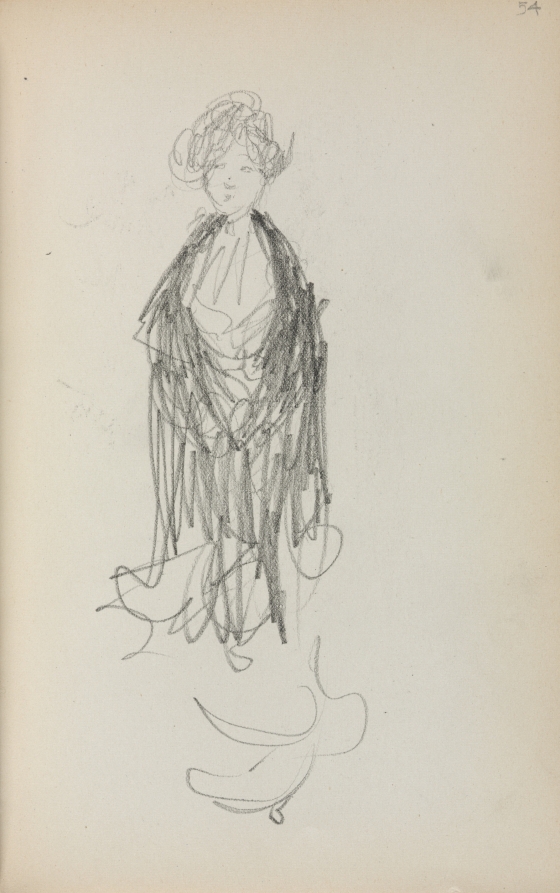 Maurice Prendergast — Italian Sketchbook: Standing Woman with Shawl (page 54)