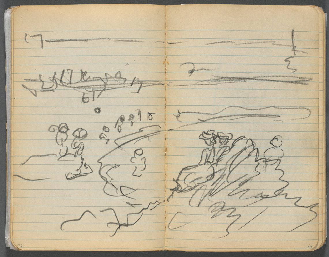 Maurice Prendergast — Sketchbook, page 082 & 83: Beach View 