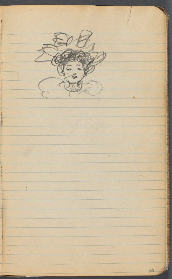 Maurice Prendergast — Sketchbook, page 159: Head of a Woman 
