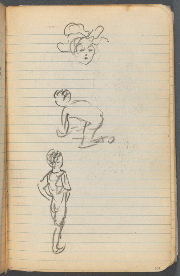 Maurice Prendergast — Sketchbook, page 101: Three Figures 