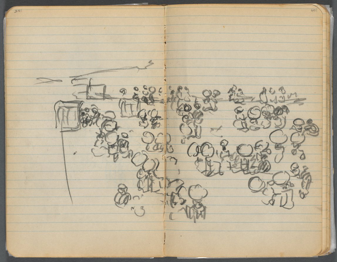 Maurice Prendergast — Sketchbook, page 104 & 105: Beach View 