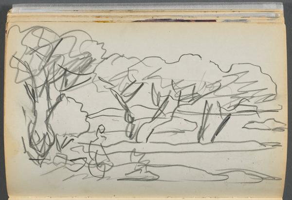 Sketchbook- The Granite Shore Hotel, Rockport, page 122: Trees 