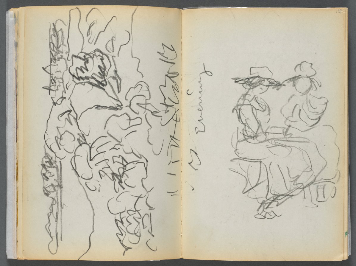 Maurice Prendergast — Sketchbook- The Granite Shore Hotel, Rockport, page 134 & 135: "Evening" 