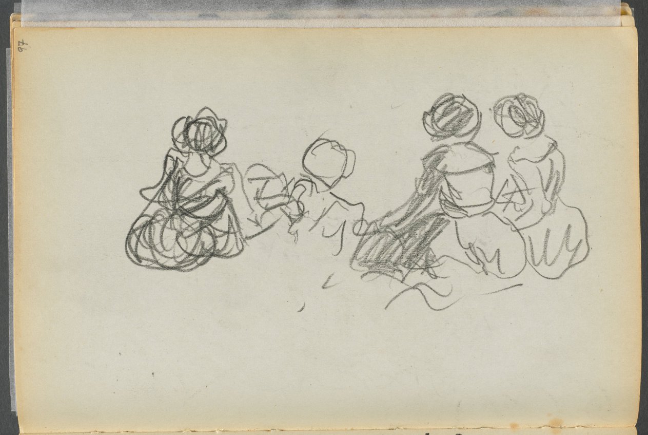 Maurice Prendergast — Sketchbook- The Granite Shore Hotel, Rockport, page 097: Seated Female Figures 