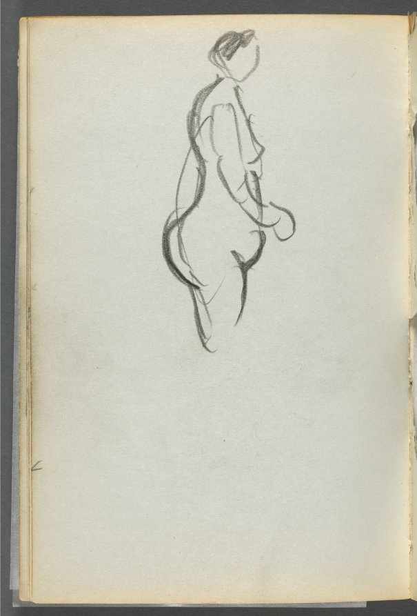 Maurice Prendergast — Sketchbook, The Dells, N° 127, page 092: Nude in Profile