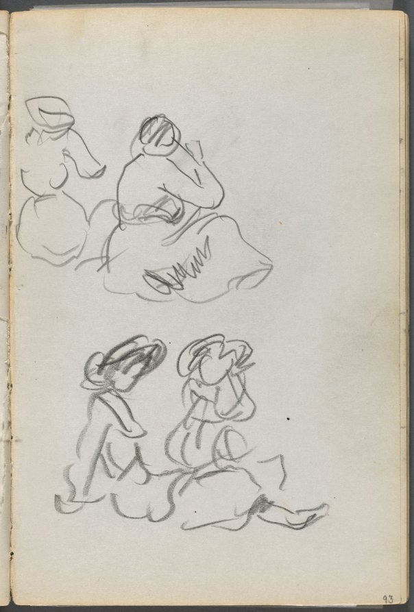 Maurice Prendergast — Sketchbook, The Dells, N° 127, page 093: Seated Figures