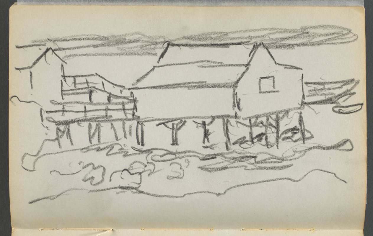 Maurice Prendergast — Sketchbook, The Dells, N° 127, page 014: House on a Dock