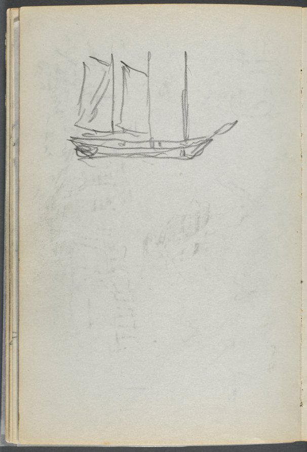 Maurice Prendergast — Sketchbook, The Dells, N° 127, page 106: Sailboat 