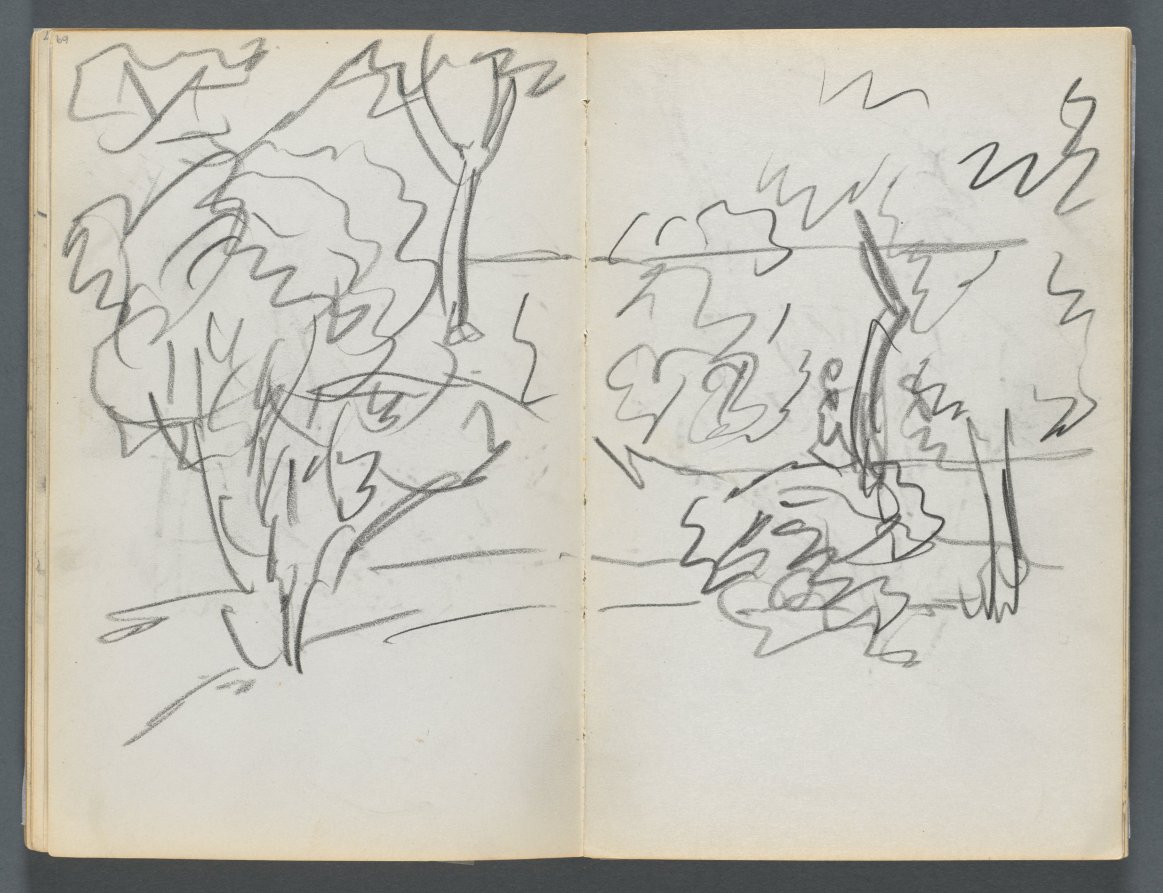 Maurice Prendergast — Sketchbook, The Dells, N° 127, page 068 & 69: Landscape