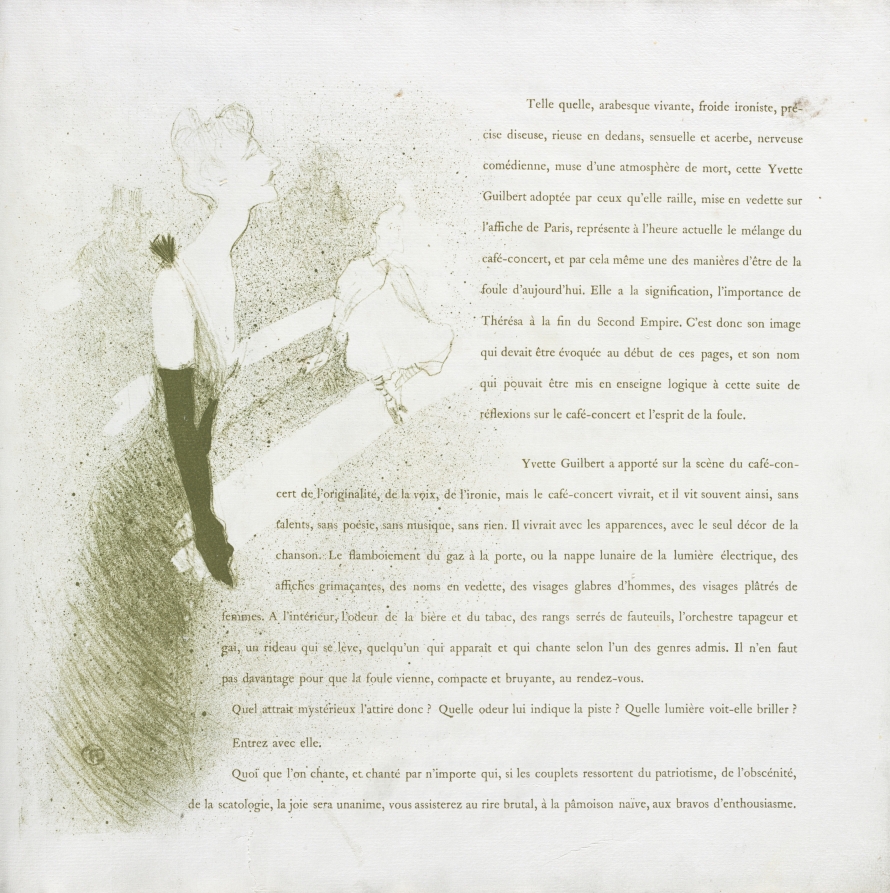 Henri de Toulouse-Lautrec — Yvette Guilbert-French Series:  No. 2