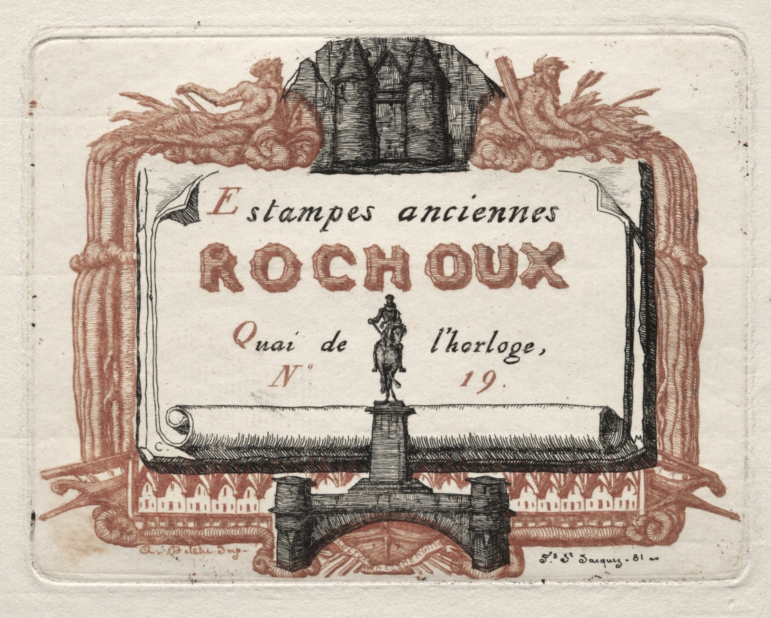 Charles Méryon — The Address Card of Rochoux, a Printseller