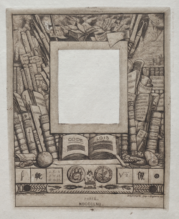 Charles Méryon — Design for a Frame for the Portrait of Armand Guéraud