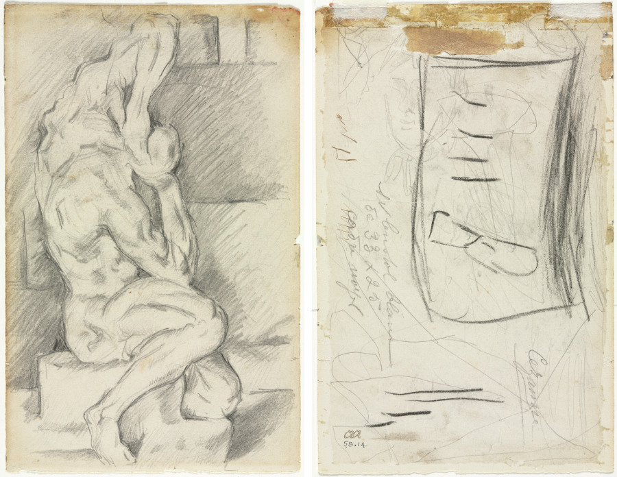 Paul Cezanne — Sketch of Anatomical Sculpture (recto) Sketch of Madame Cézanne (verso) 