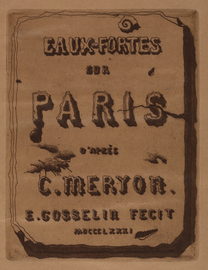 Edmond Gosselin — Titre des Eaux-fortes sur Paris:  Cover