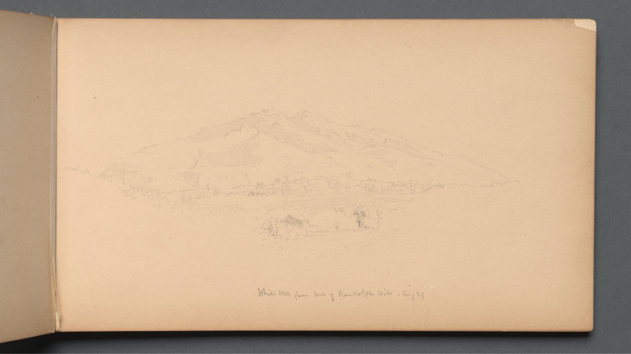 Sanford Robinson Gifford — Sketchbook, page 12: "White Mountians from foot of Randolph Hill"