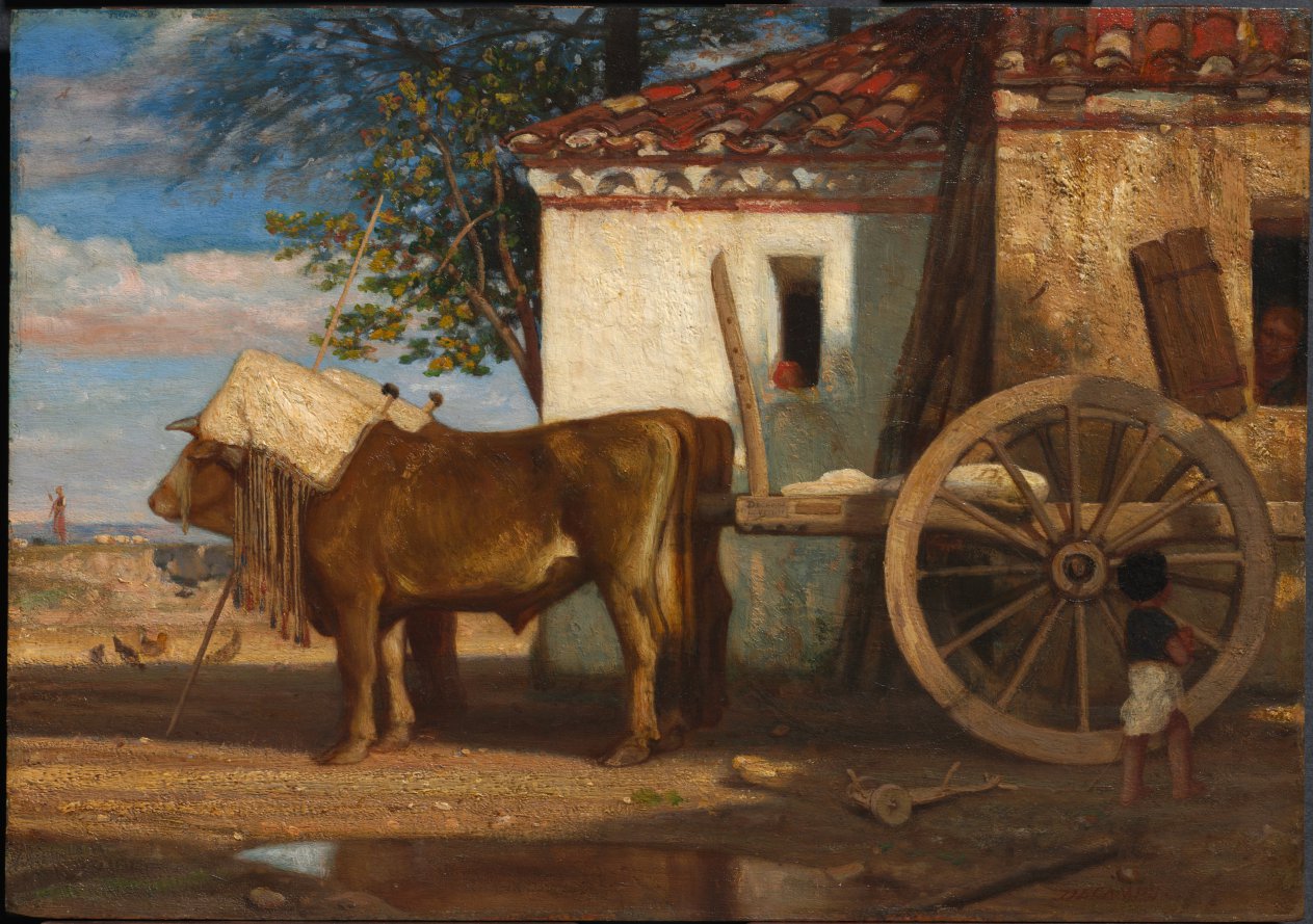 Alexandre-Gabriel Decamps — Oxen before a Farmhouse at Le Verrier