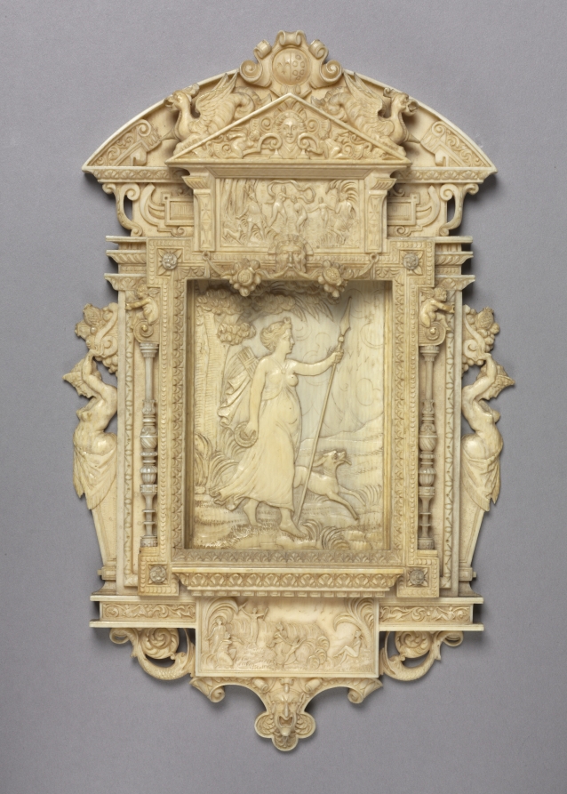 Unknown Artist — Framed Relief of Diana the Huntress