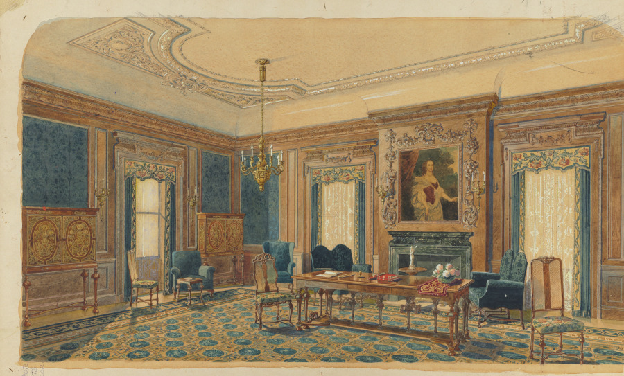 August Frederick Biehle, Sr. — Sketch of Interior Design