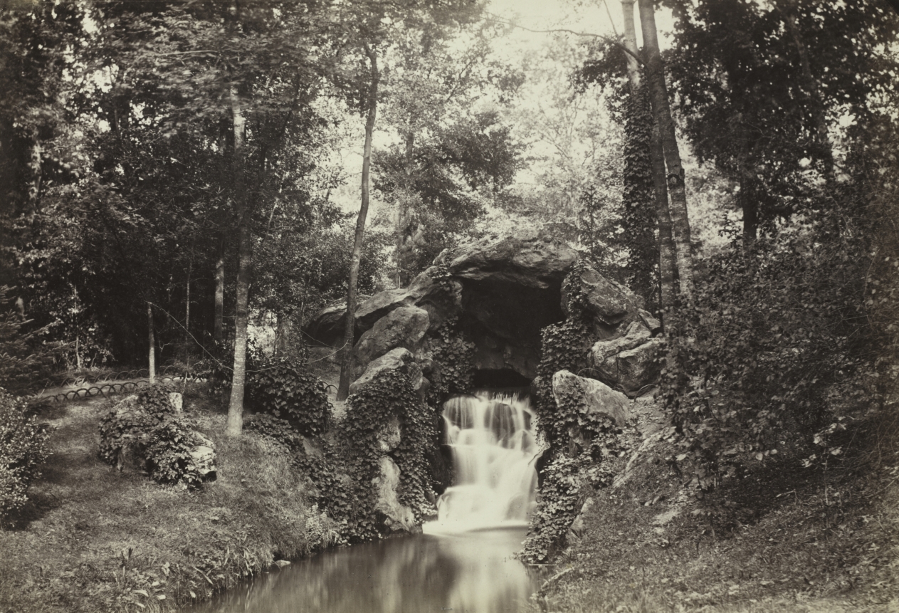 Charles Marville — View of the Small Grotto toward the Deer Pond, Bois de Boulogne