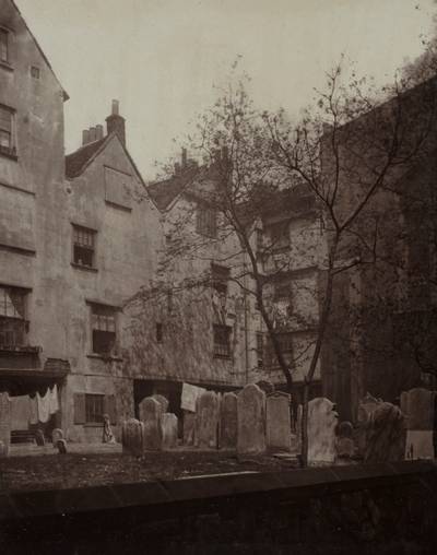 St. Bartholomews: The Churchyard Looking towards Cloth Fair