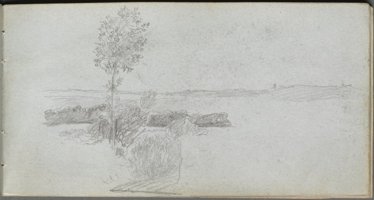 Ernest Meissonier — Sketchbook, page 28: Landscape Study