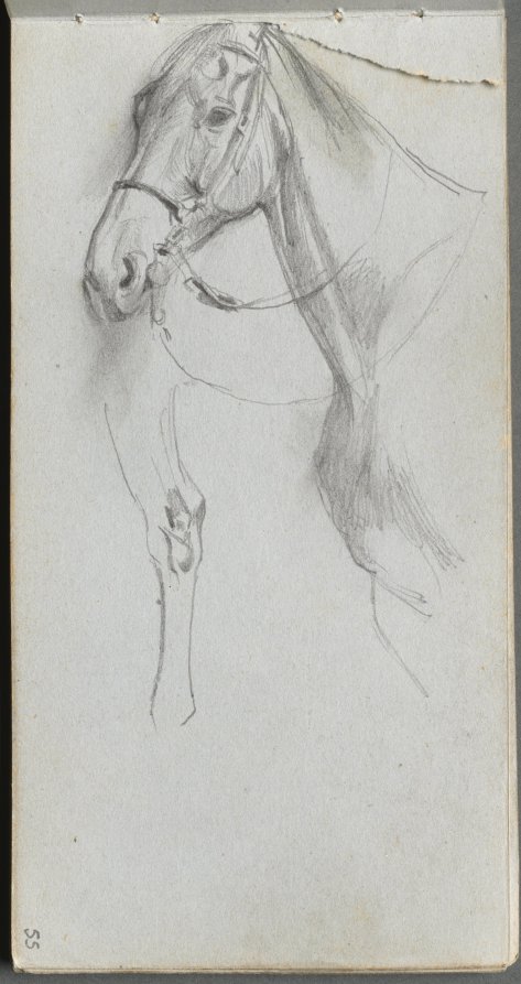 Ernest Meissonier — Sketchbook, page 55: Study for a Horse