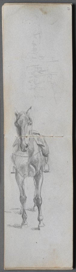 Ernest Meissonier — Sketchbook, page 56 & 57: Study of a Horse